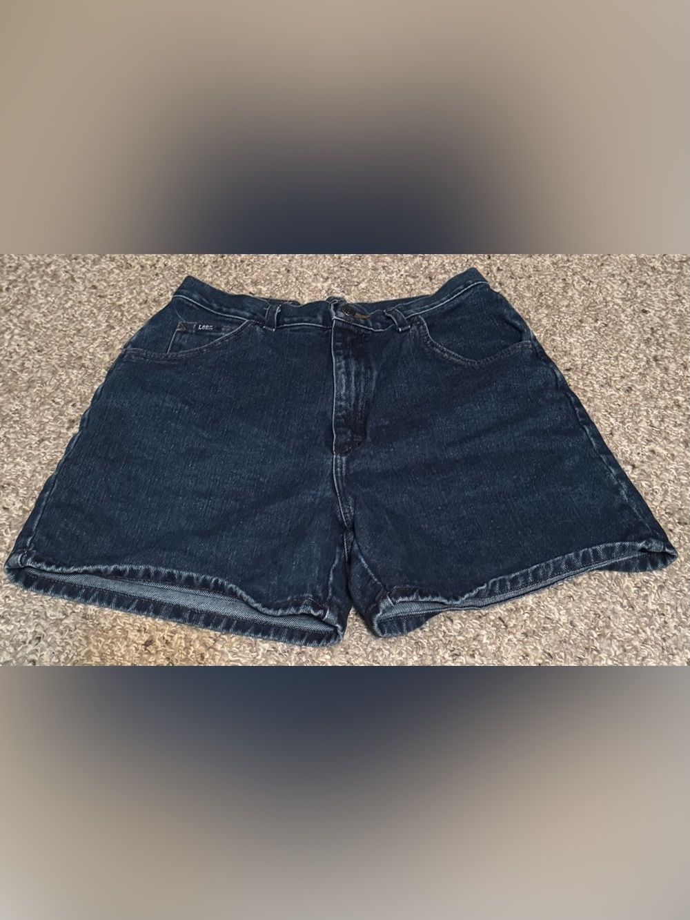 Vtg Lee Mom Jean Shorts High Waist Women’s 12 Medium 100% Cotton Dark Wash